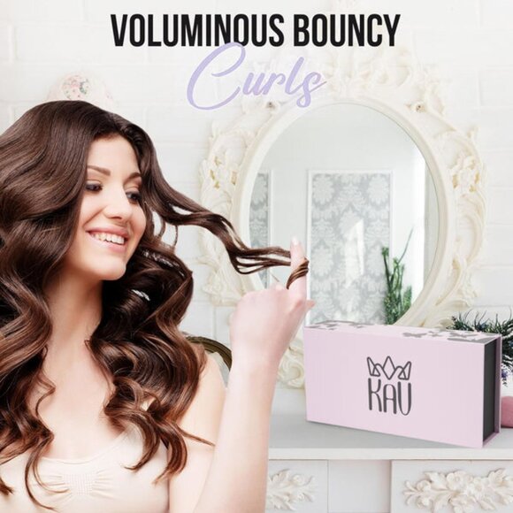 KAV Shadow Black Heatless Curling Rod Set - Pure Mulberry Silk Hair Roller 4pcs - Picture 4 of 4